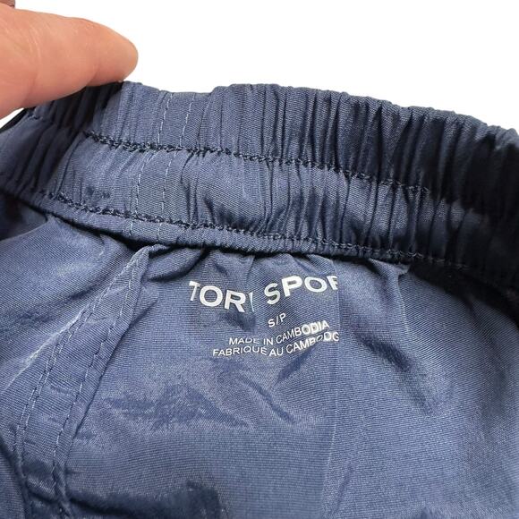 TORY BURCH SPORT Navy Blue Relaxed Performance Nylon Shorts Women's Small NWT - Picture 5 of 9